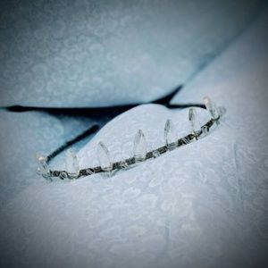 Bridal Wedding Crystal Point Crown Tiara Handmade